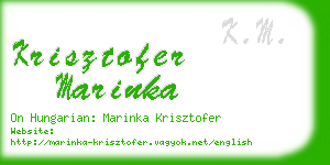 krisztofer marinka business card